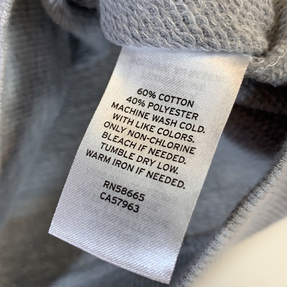 NWT. Nordstrom Girl’s L Grey Heather Rainbow Cotton Blend Puff Sleeve Hoodie. - Picture 5 of 8